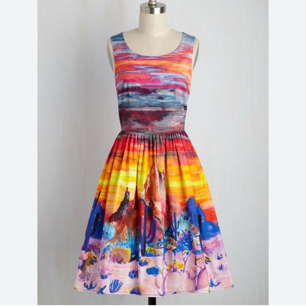 Modcloth Painted Love Desert Dress Small